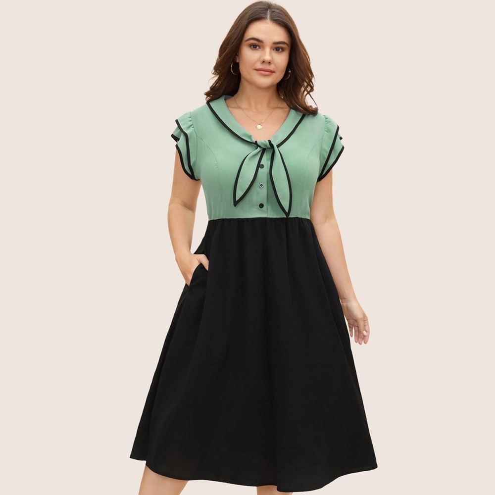 BloomChic Sage Green Retro style sailor dress size 1X / 14-16